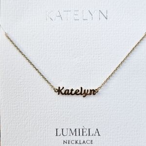 🌸 KATELYN Script Name Chain Goldtone Necklace 🌸
